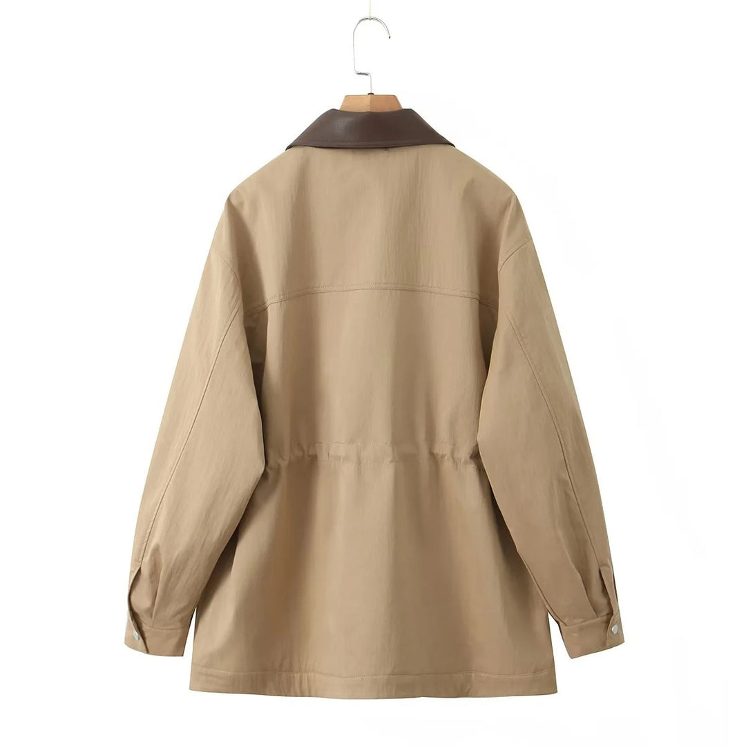 Damen Windbreaker Jacke mit bequemer Tailleinstellung und extra großen Taschen Drune
