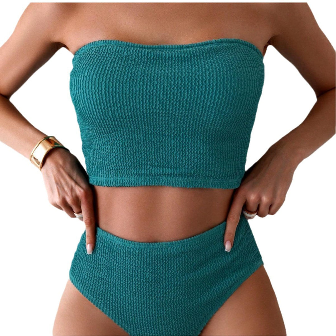 Damen Bandeau-Bikini mit hochgeschnittenem Unterteil Drune