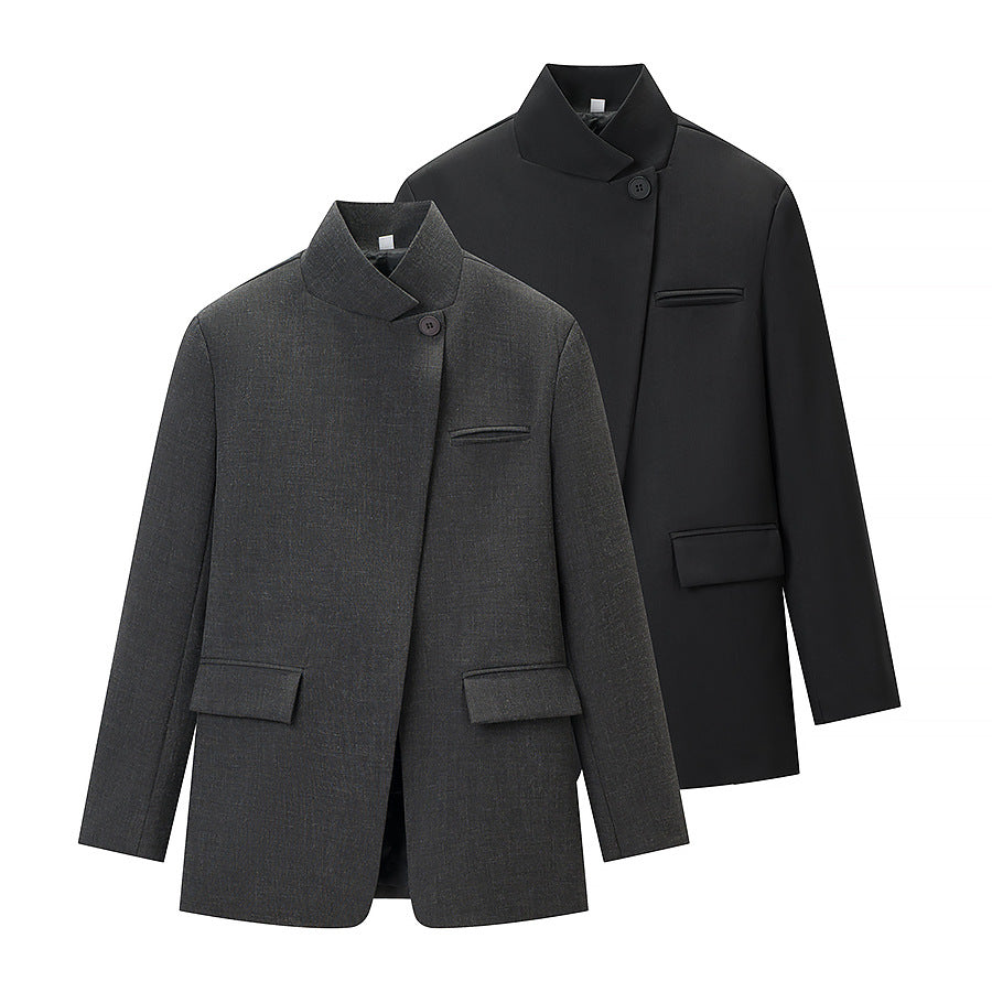 Damen Modische Blazerjacke im lässigen Stil mit praktischen Taschen Drune
