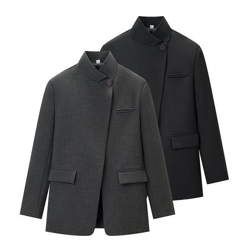 Damen Modische Blazerjacke im lässigen Stil mit praktischen Taschen Drune