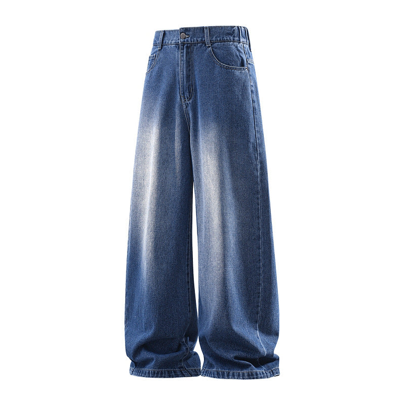 Damen Weite Jeanshose mit hohem Bund, elastischem Taillenbund und Baggy‑Silhouette Drune