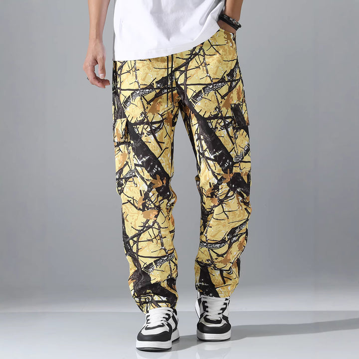 Herren Tapered Cargo-Jogginghose mit Multifachtaschen, Tunnelzug & Utility-Details Drune