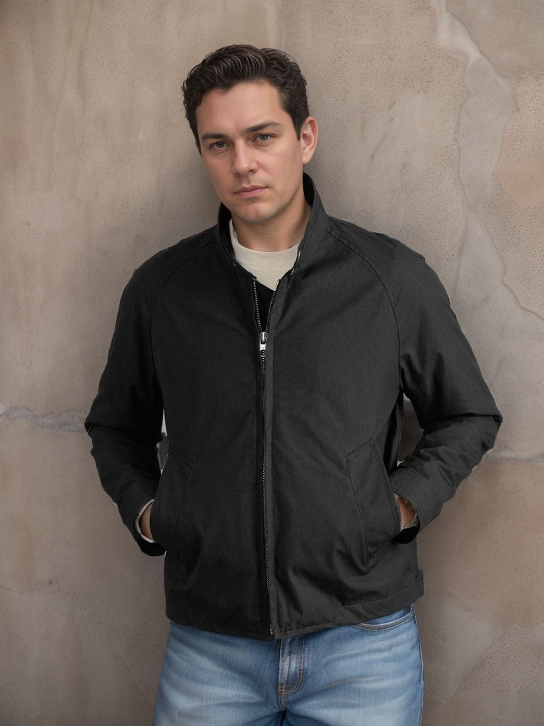 Herren leichte Freizeitjacke im modernen Design mit Stehkragen Drune