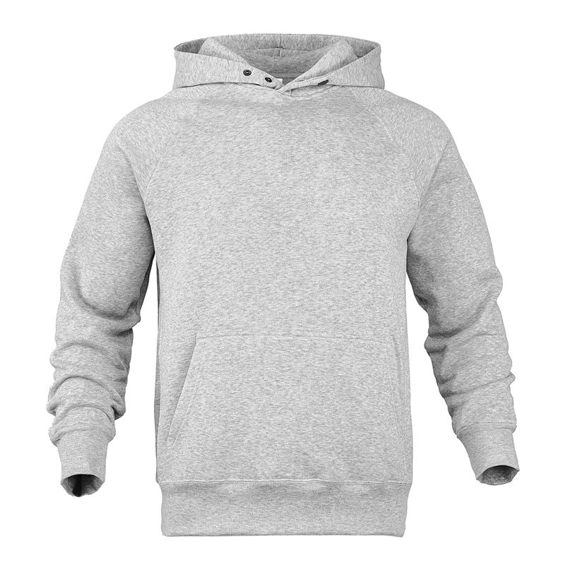 Unisex nan weicher Baumwollfleece Kapuzenpullover mit Kängurutasche und Raglanärmeln Drune