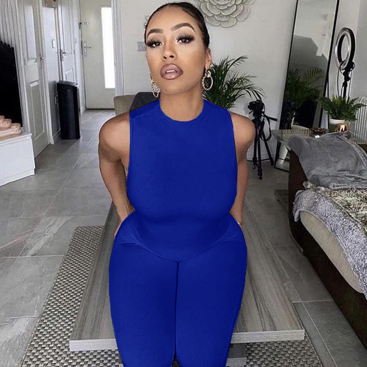 Damen All-in-One Jumpsuit mit tiefem Ausschnitt und figurbetontem Schnitt Drune