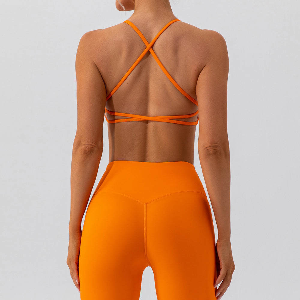 Damen Sportlich-funktionales Bustier mit gekreuztem Rückendesign und atmungsaktiven Materialien Drune