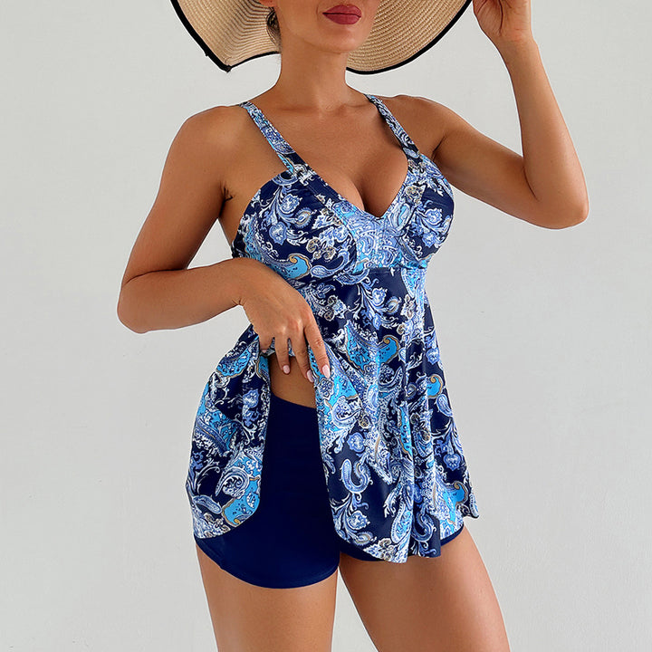 Damen Sportlicher Strandkleid-Badeanzug Drune