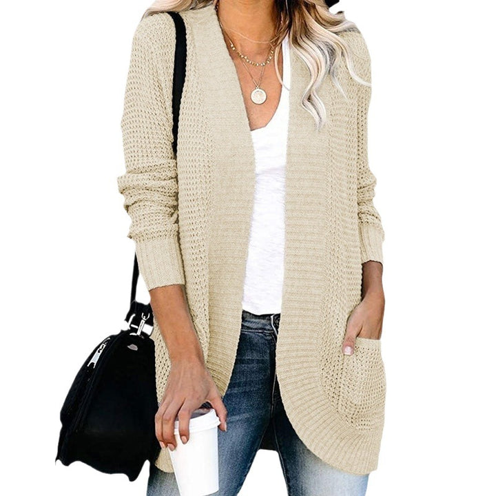 Damen Strickjacke mit offenen Front und praktischen Taschen Drune