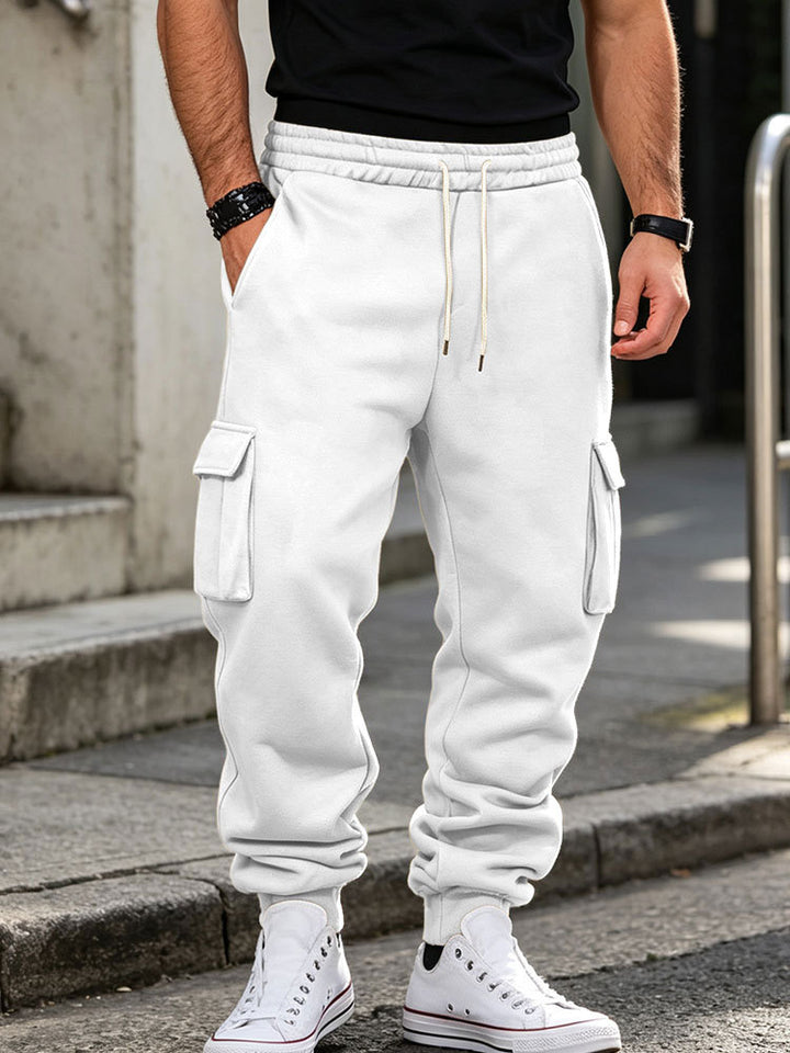 Herren Cargo-Jogginghose aus Baumwollfleece mit elastischem Bund und Beinbündchen Drune