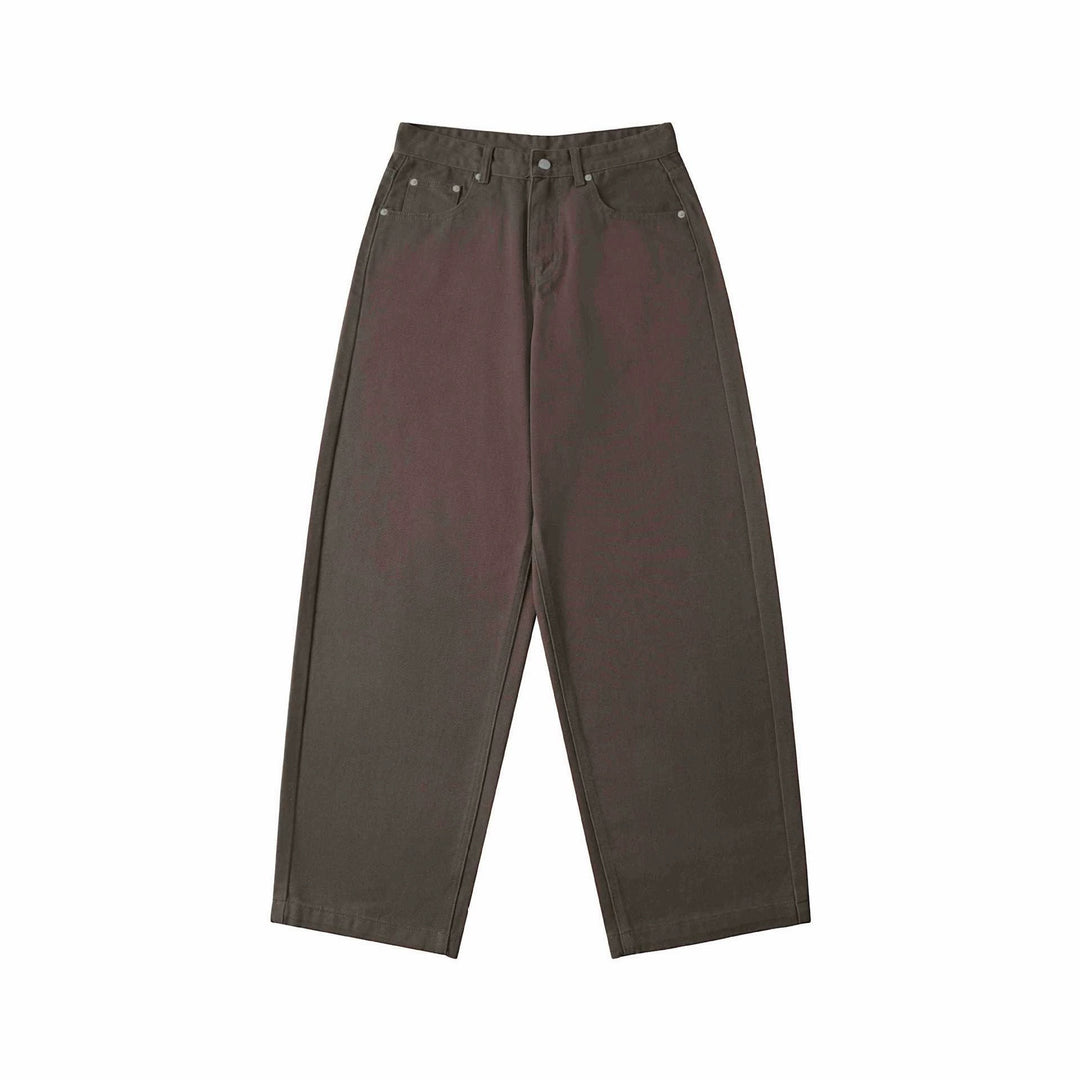 Damen High‑Waist Cropped-Jeans mit weitem Bein und Five‑Pocket Details Drune