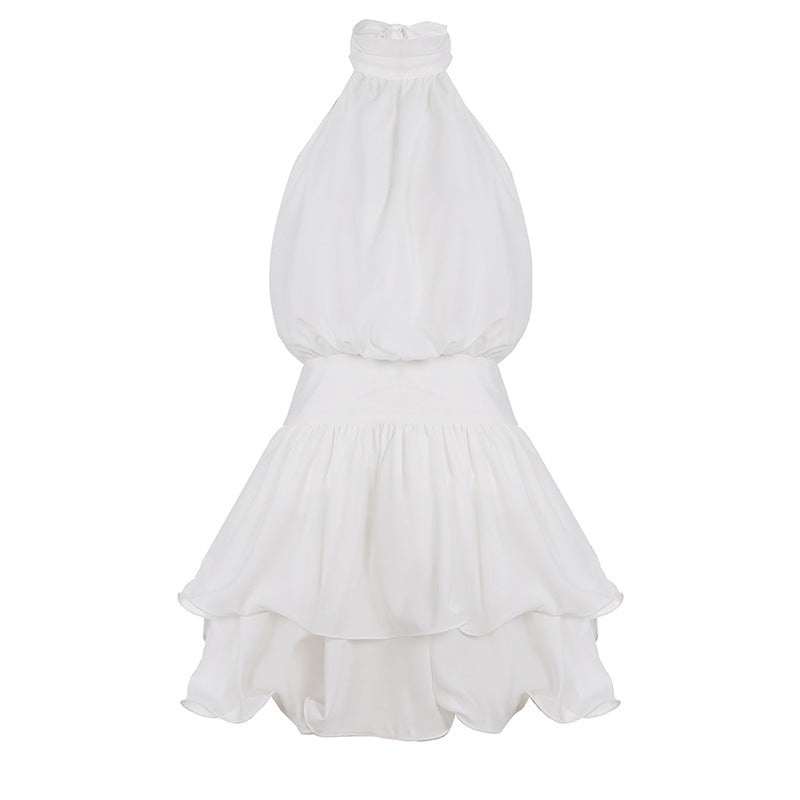 Damen luftiges Wickelkleid mit voluminösem Rock Drune