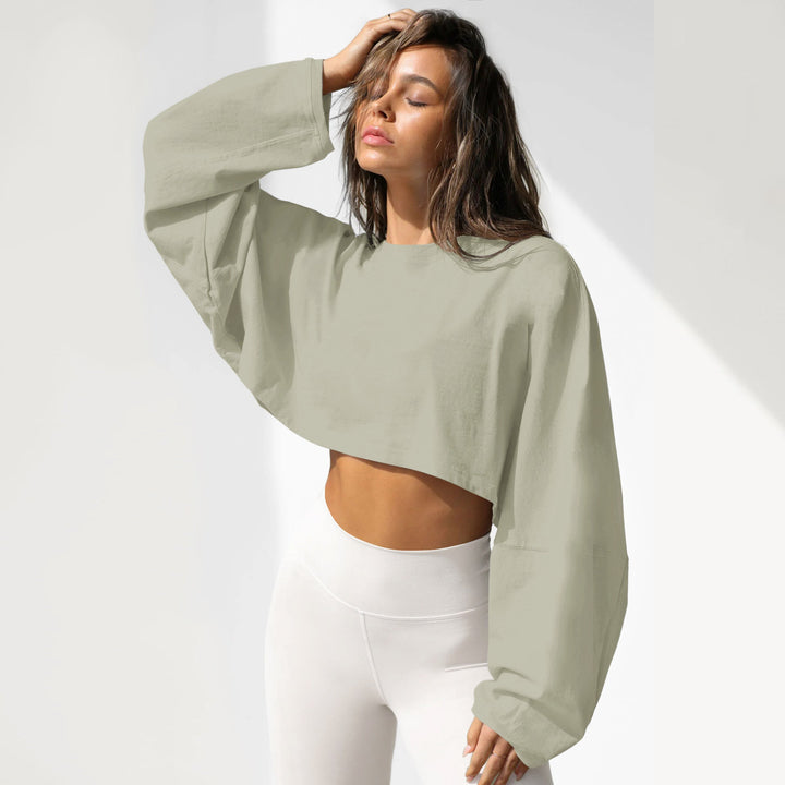 Damen lässiger Crop-Pullover Drune