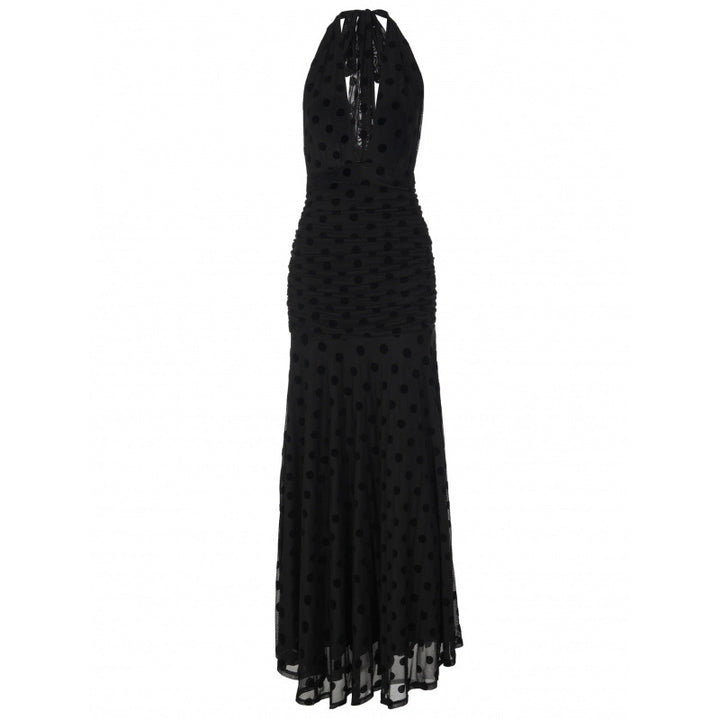 Damen Elegantes Maxikleid mit tiefem V-Ausschnitt und raffinierten Rüschendetails Drune
