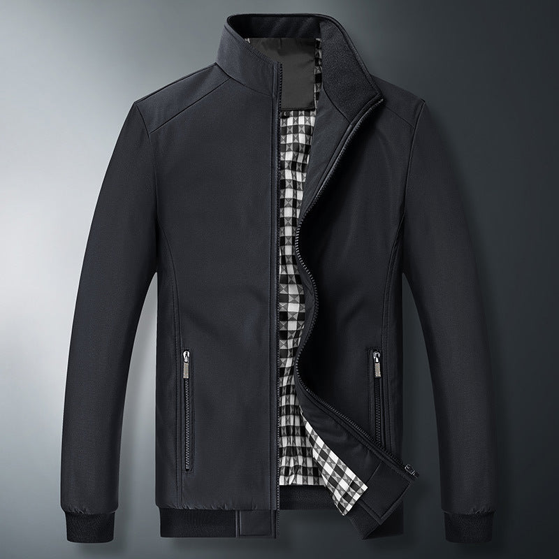 Herren Modische Windjacke mit hohem Kragen Drune