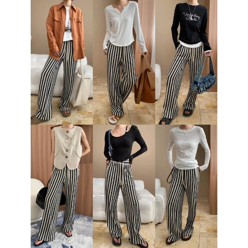 Damen Lässige Streifenhose Drune