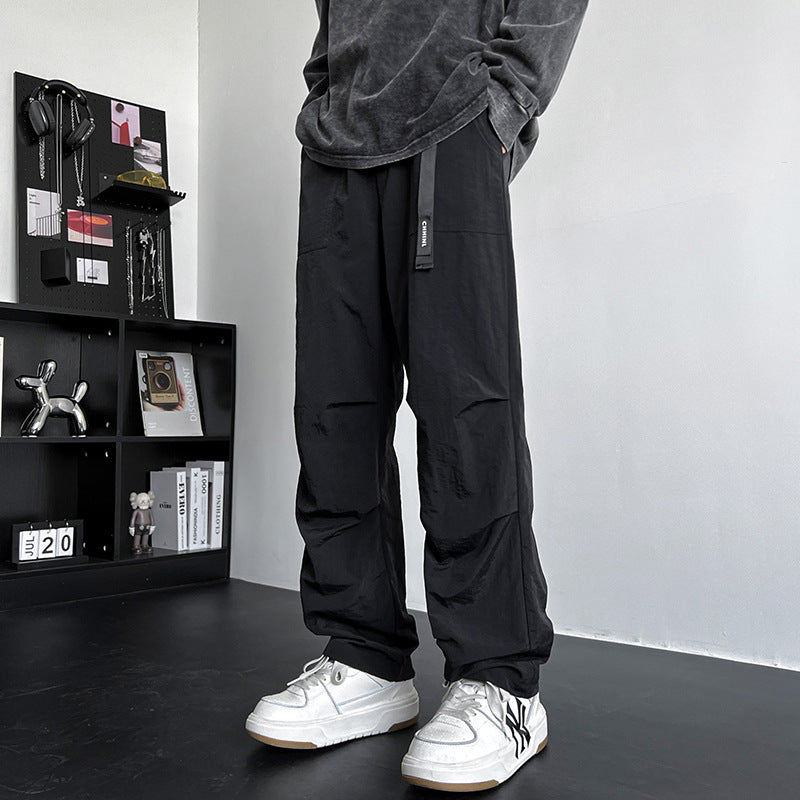 Herren Locker sitzende Nylon‑Cargohose mit Utility‑Gurtband und geradem Bein Drune