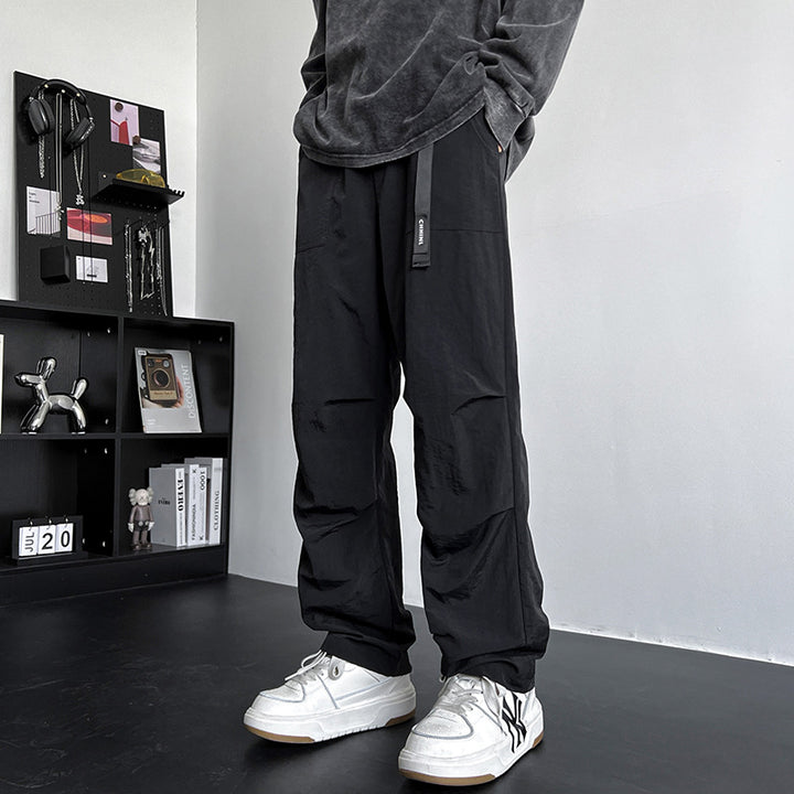 Herren Locker sitzende Nylon‑Cargohose mit Utility‑Gurtband und geradem Bein Drune