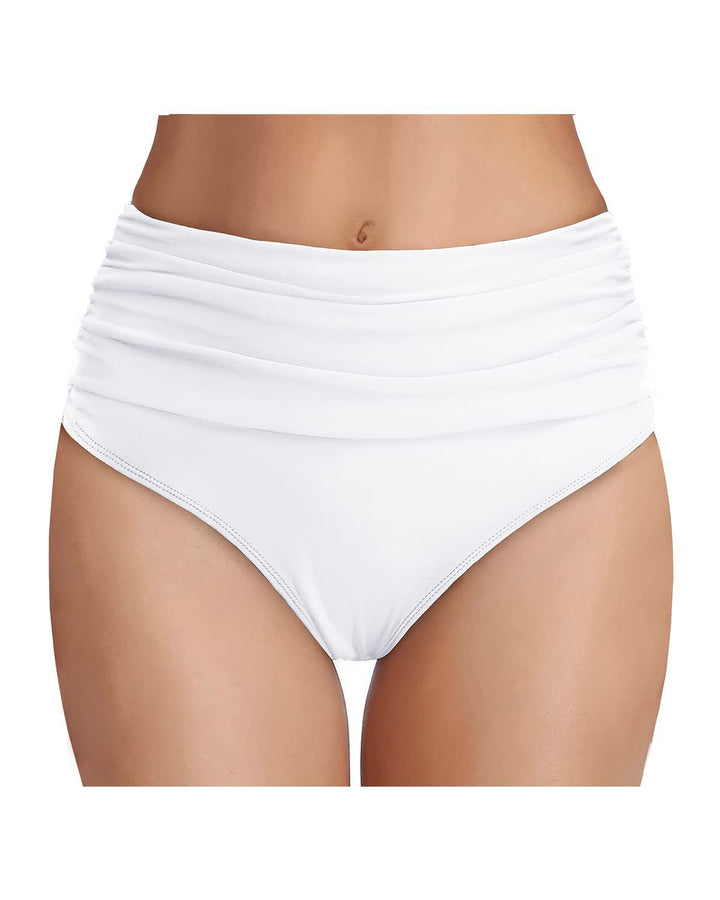 Damen Hochgeschnittene Bikinihose mit eleganter Raffung Drune