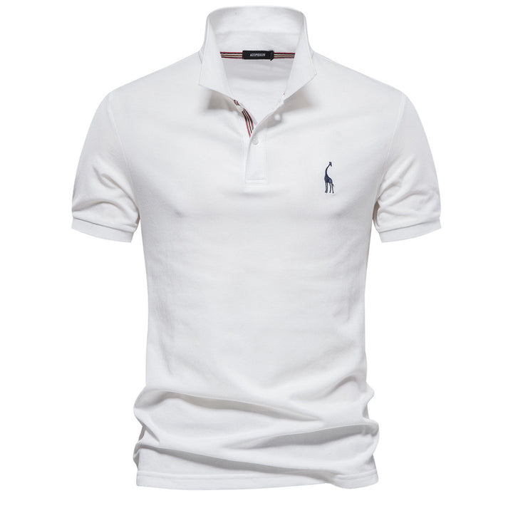 Herren Poloshirt aus atmungsaktiver Piqué-Baumwolle mit elegantem Stehkragen Drune