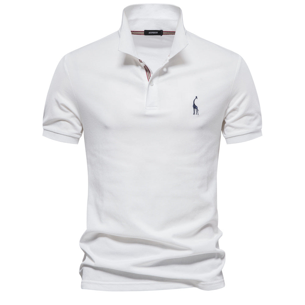 Herren klassisches Poloshirt aus atmungsaktiver Baumwolle mit modischem Kragen Drune