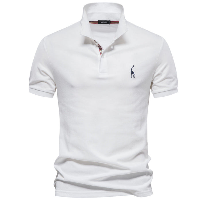Herren klassisches Poloshirt aus atmungsaktiver Baumwolle mit modischem Kragen Drune