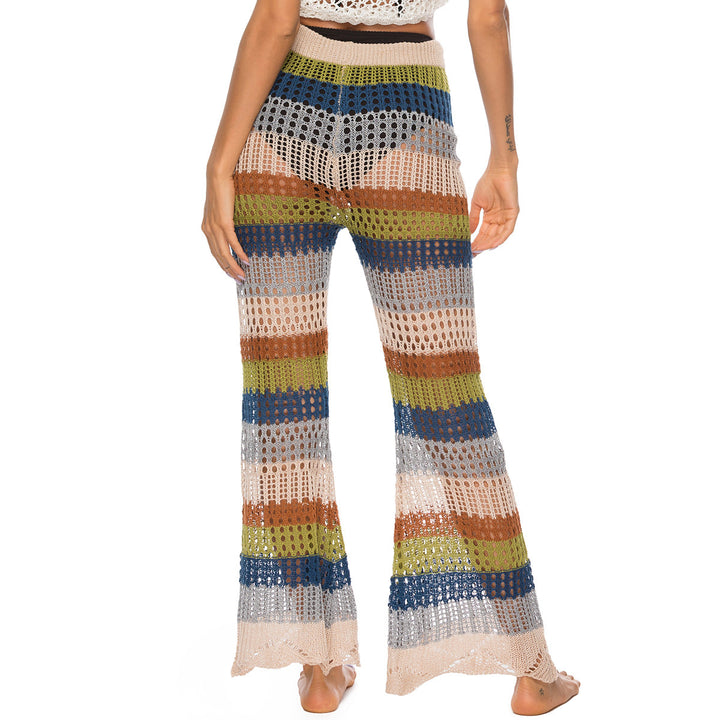 Damen Luftige Häkelhose im Boho-Stil mit hoher Taille Drune
