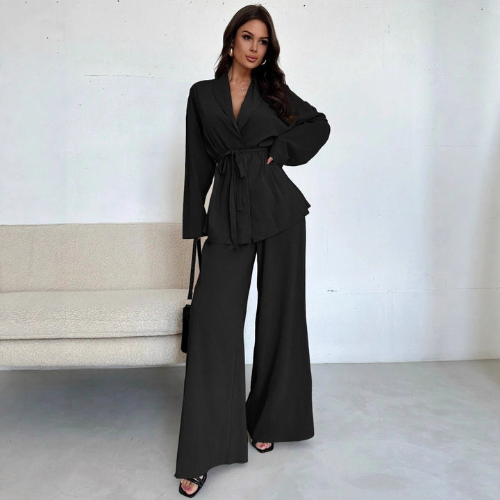 Damen lässige Oversized Blazerjacke mit Gürtel Drune
