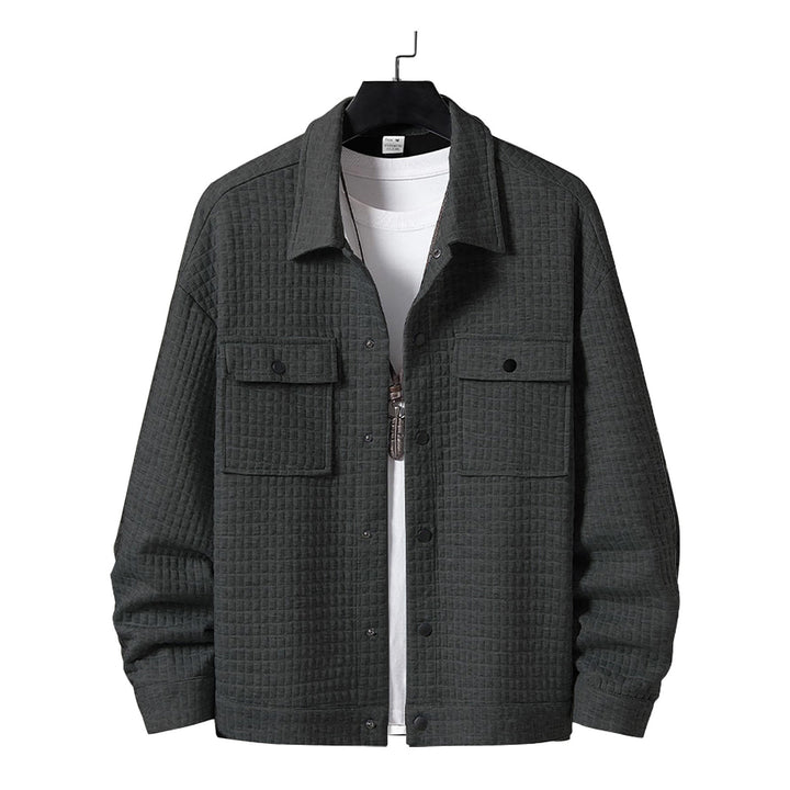 Herren nan gesteppte Overshirtjacke mit quadratischer Steppstruktur und aufgesetzten Brusttaschen Drune