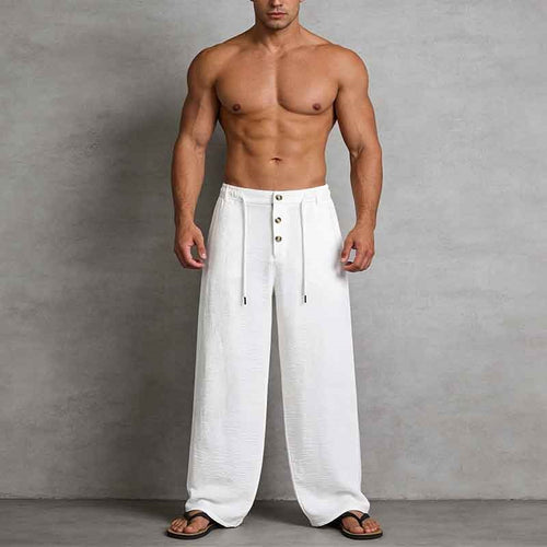 Herren Lässige Leinen-Shorts mit elastischem Bund und praktischem Kordelzug Drune