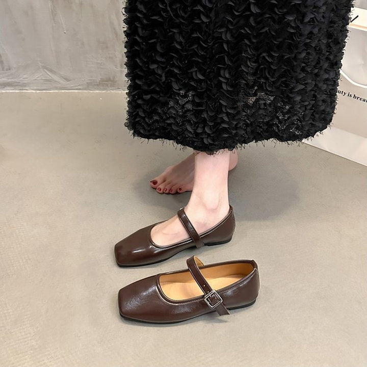 Damen Ballerinas mit verstellbarem Schnallenriemen und elegantem Design Drune