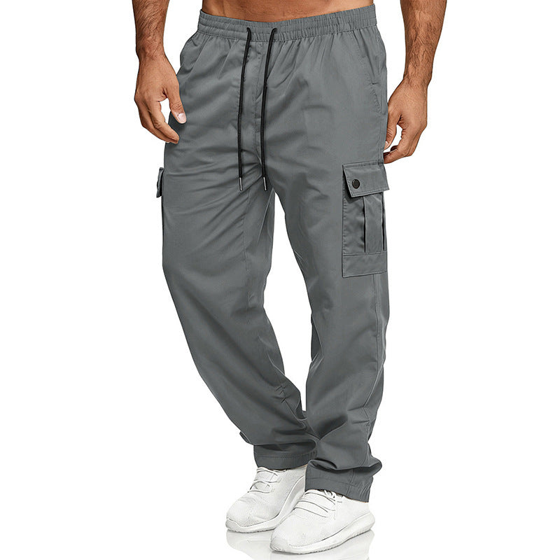 Herren Cargo-Freizeit-Hose mit elastischem Bund, Kordelzug und Pattentaschen Drune