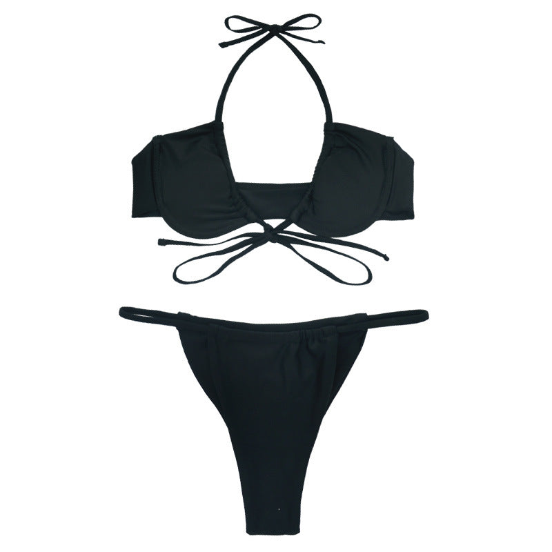Damen Push-Up Bikini mit verstellbaren Bindebändern Drune