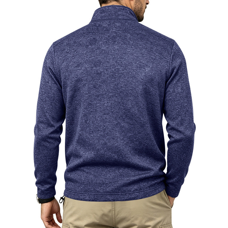 Herren Thermo-Halbzip-Pullover mit Brust-Reißverschlusstasche und Stehkragen Drune