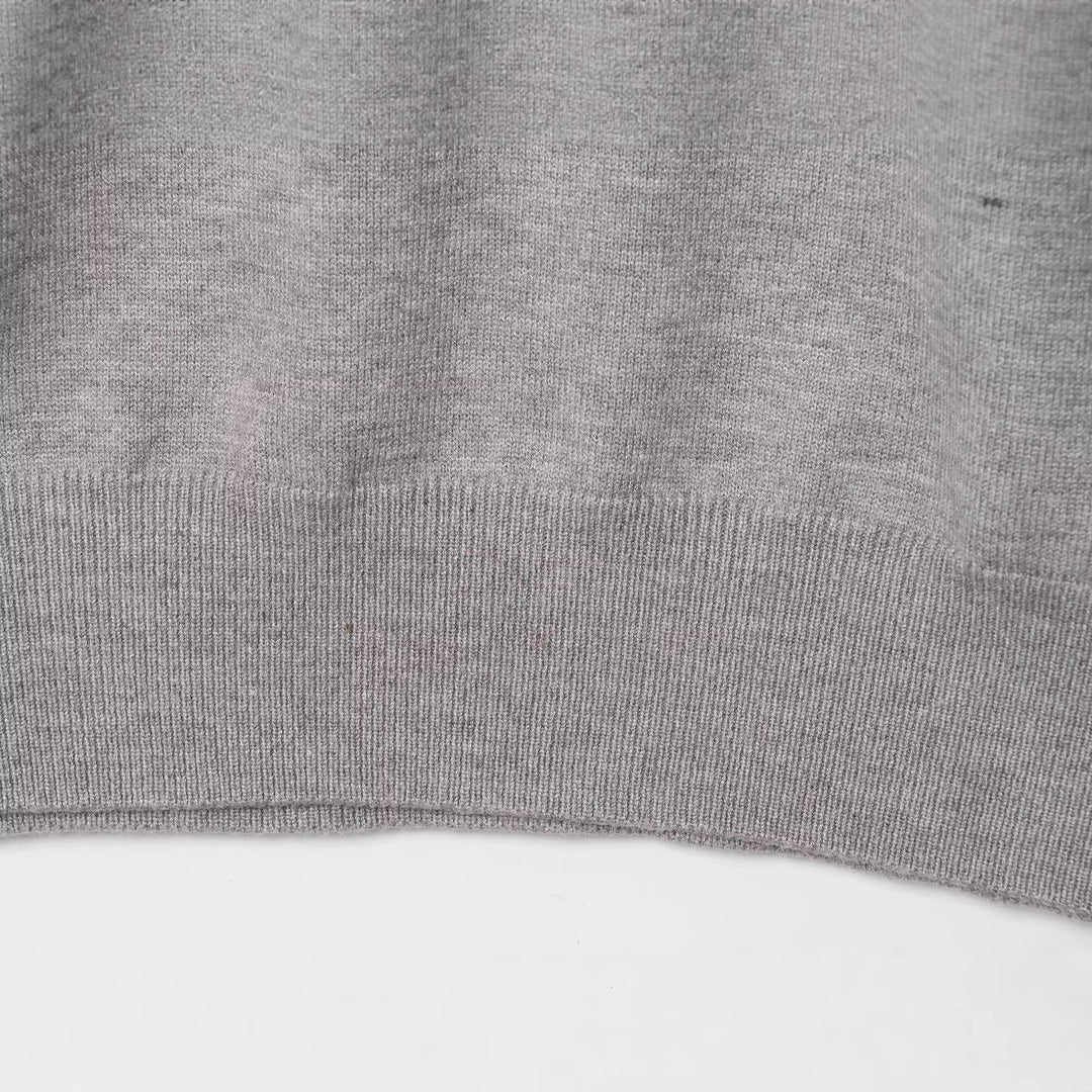 Damen Oversize Pullover mit weitem Rundhalsausschnitt und Rippbündchen Drune