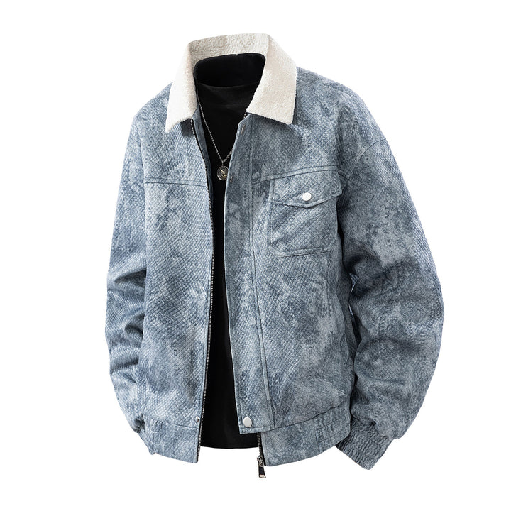 Herren Kunstlederjacke mit Steppdetails Drune