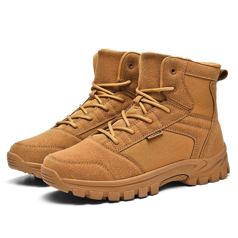 Herren Knöchelhohe Outdoor‑Tactical‑Trekkingstiefel aus Velours‑ und Nylonmix mit stoßdämpfender EVA‑Sohle Drune