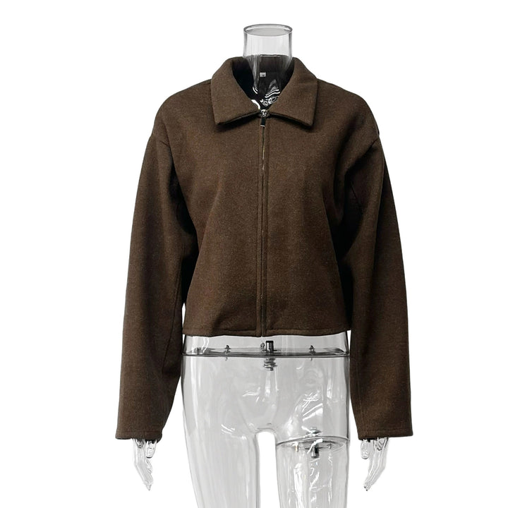 Damen lässige und bequeme Fleecejacke mit Kragen Drune