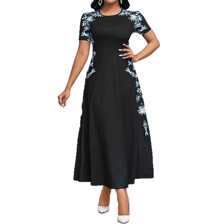 Damen Elegantes Maxikleid mit floralen Stickereien Drune