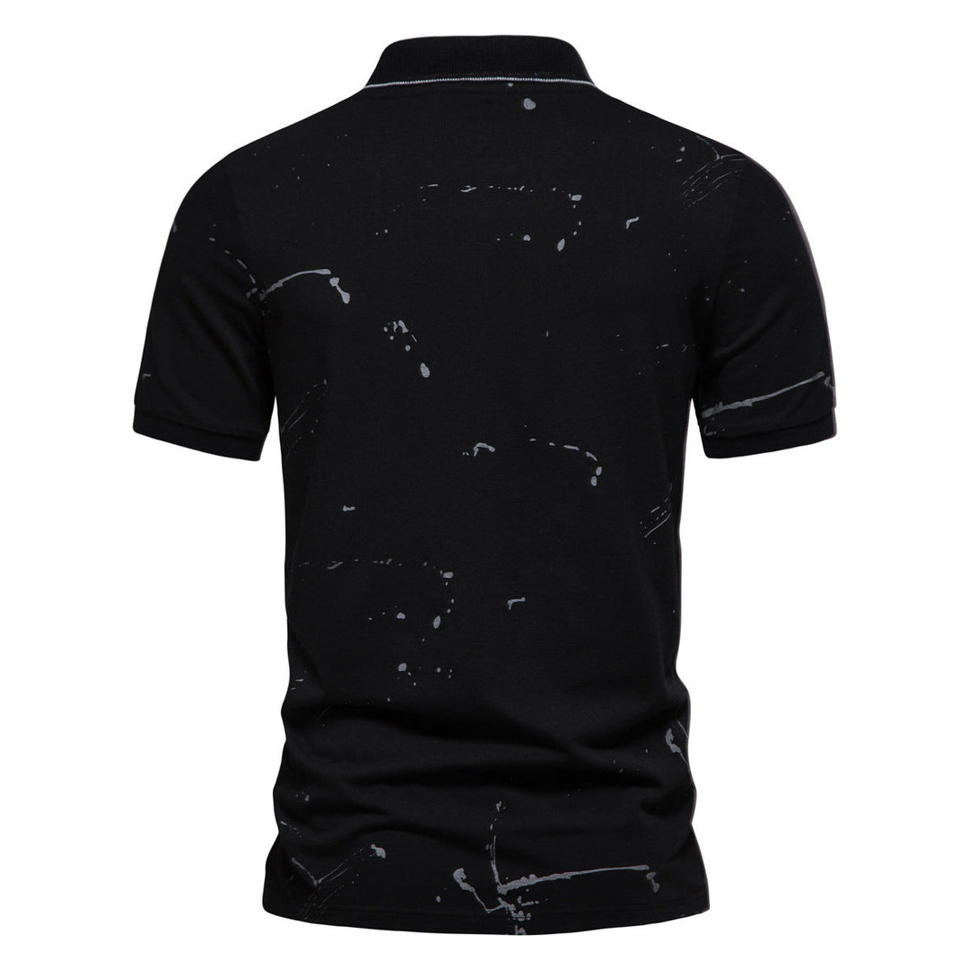 Herren Poloshirt mit kreativen Spritzdruck und hochwertiger Baumwolle Drune