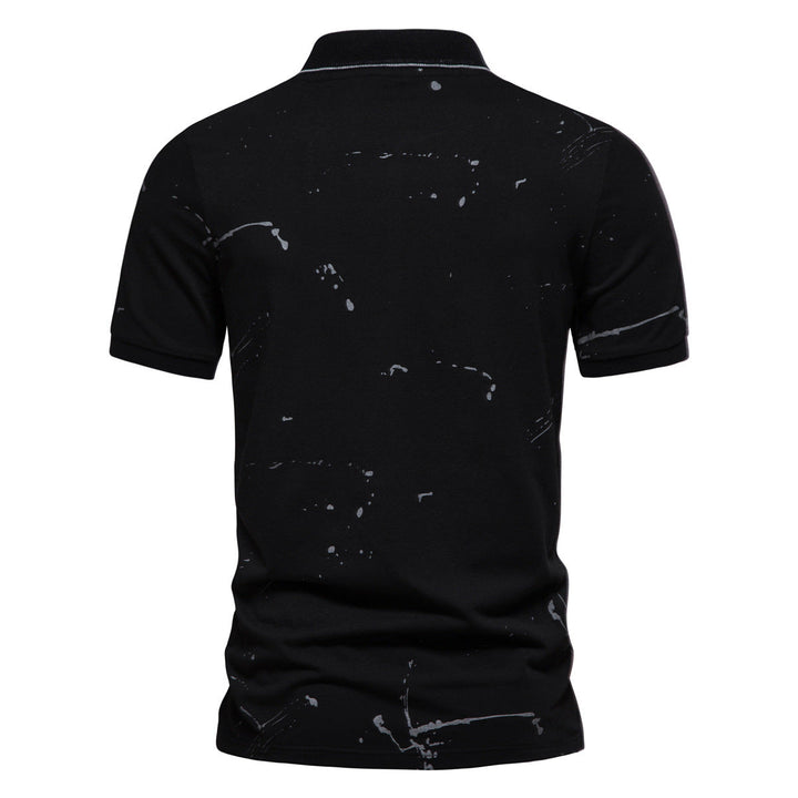 Herren Poloshirt mit kreativen Spritzdruck und hochwertiger Baumwolle Drune