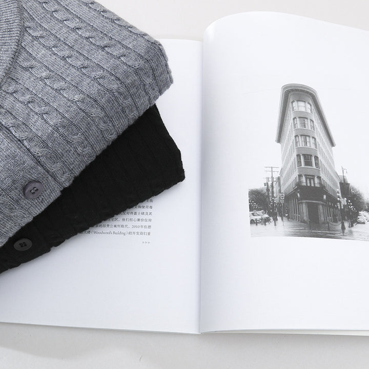 Damen Feiner Zopfmuster-Cardigan mit Rundhals und durchgehender Knopfleiste Drune