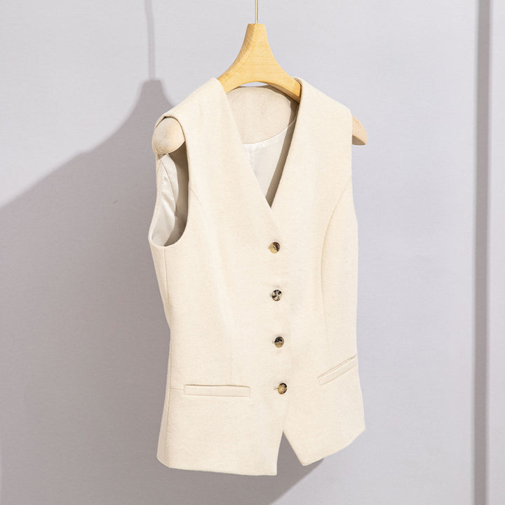 Damen Lang geschnittener Wollmix-Blazer mit Ein-Knopf-Verschluss und Pattentaschen Drune