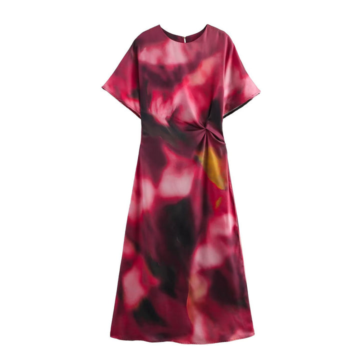 Damen Maxikleid mit modernem geometrischen Muster und fließendem Schnitt Drune