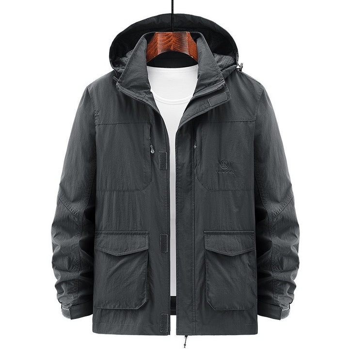 Herren Leichte Utility-Jacke mit Kapuze Drune