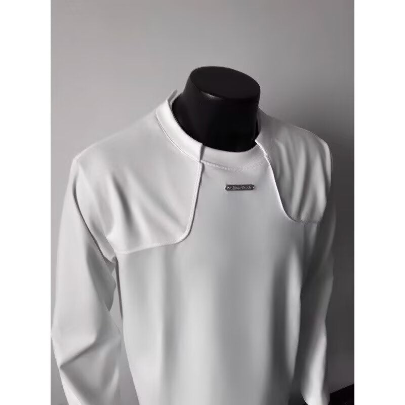Herren Langärmeliges Urbanes Sweatshirt mit strukturierter Schulterpasse und Stehkragen Drune