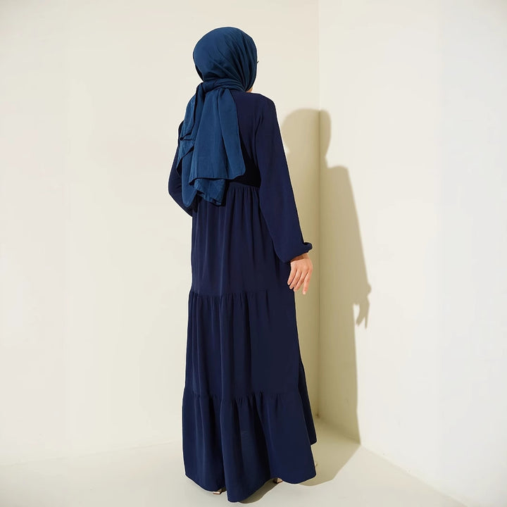 Damen Maxikleid mit voluminösem Rock und feinen Tasseln Drune