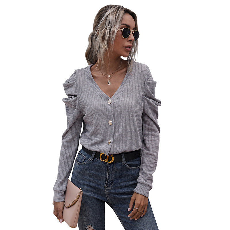 Damen Modischer Cardigan mit Rüschendetails Drune