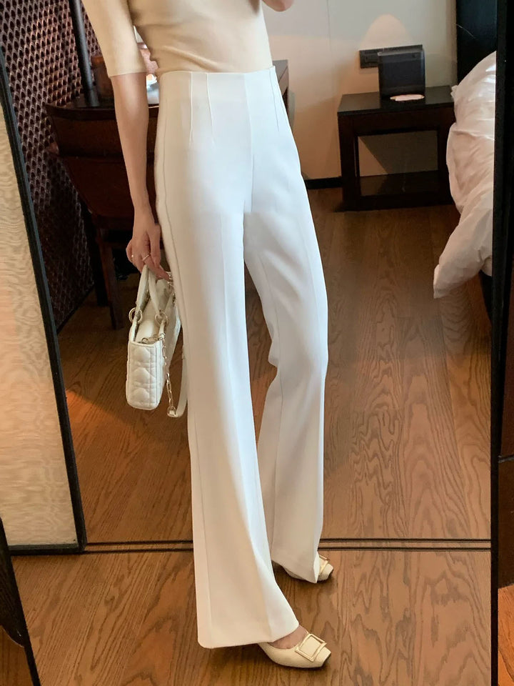 Damen Elegante Hoch taillierte Palazzo-Hose Drune