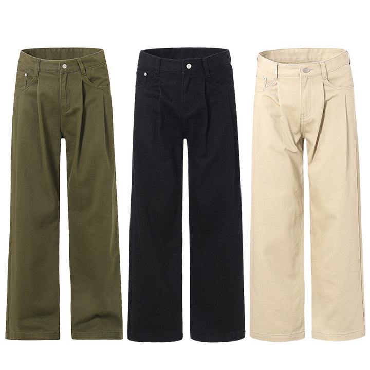 Herren Baggy-Twill-Hose mit tiefem Schritt und fließender Oversize-Silhouette Drune