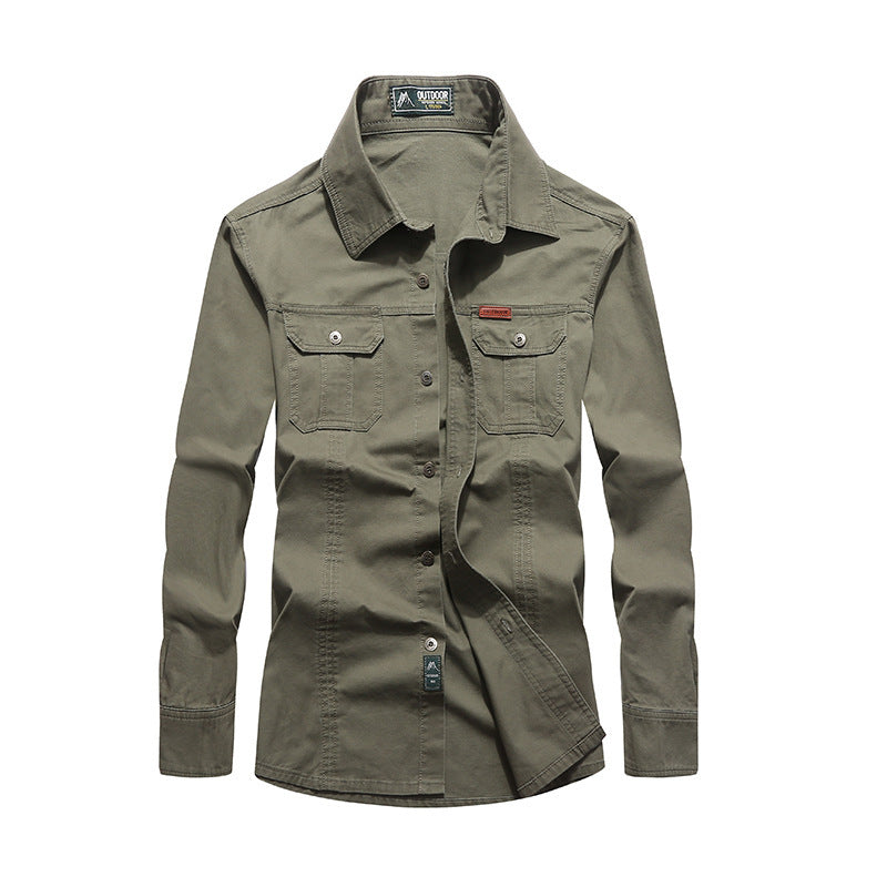 Herren Canvas-Overshirt mit Brustklappen und robustem Baumwollmix Drune